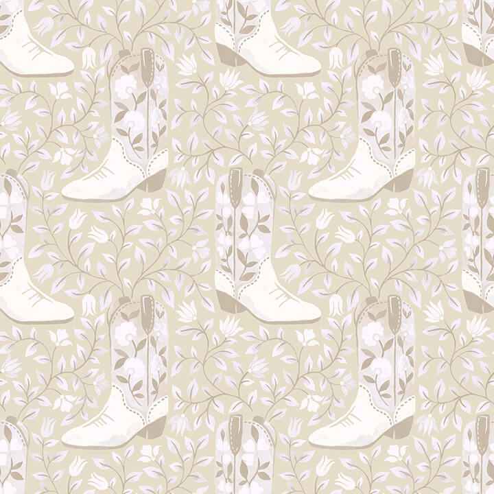 Cowgirl Like Me Beige Peel and Stick Wallpaper - York Wallcoverings - RMWS1261 - York Wallcoverings Wallpaper