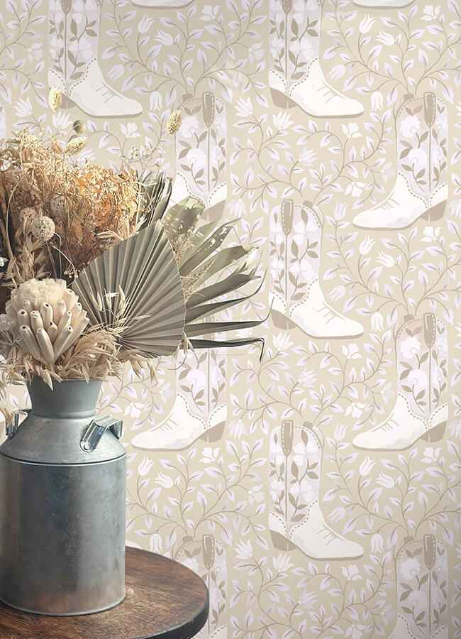 Cowgirl Like Me Beige Peel and Stick Wallpaper - York Wallcoverings - RMWS1261 - York Wallcoverings Wallpaper