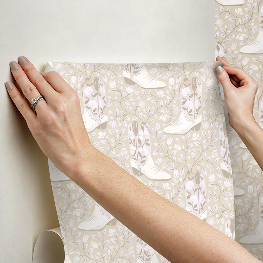 cowgirl-like-me-beige-peel-and-stick-wallpaper-york-wallcoverings-rmws1261 - York Wallcoverings Wallpaper
