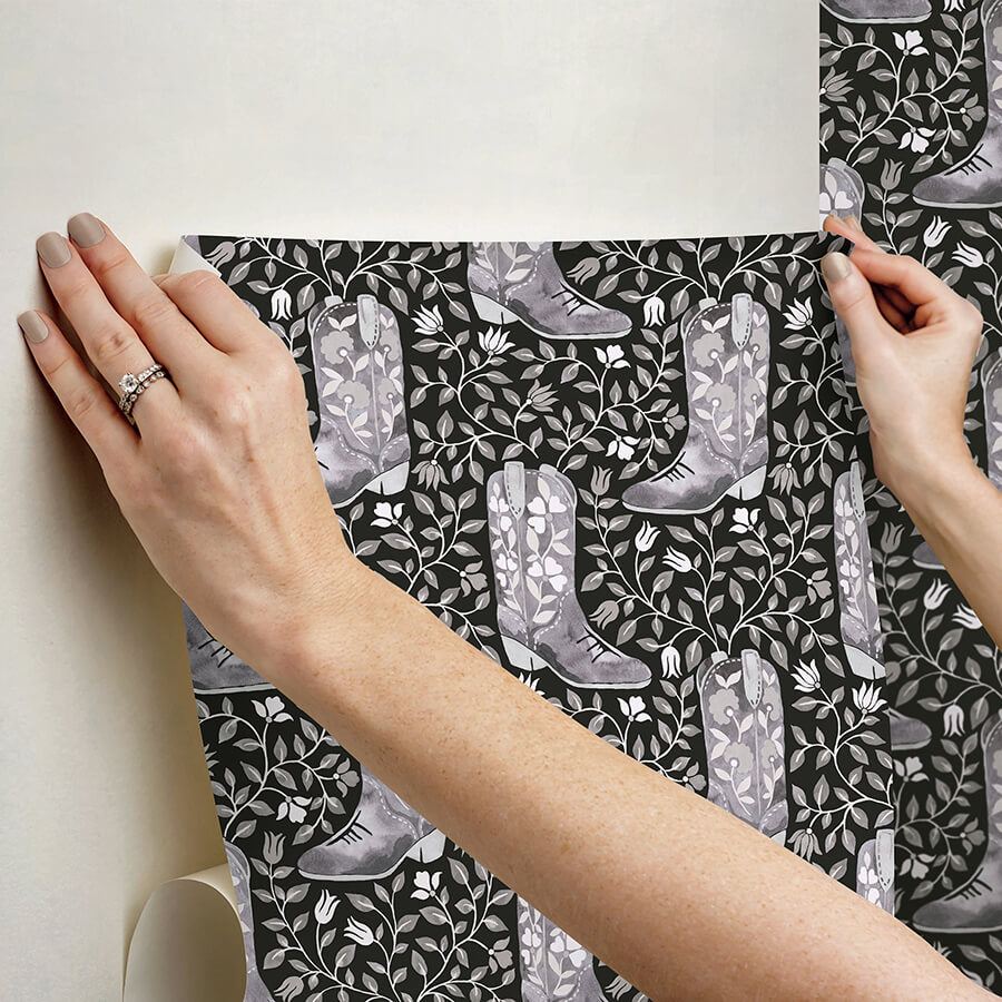 cowgirl-like-me-black-peel-and-stick-wallpaper-york-wallcoverings-rmws1264 - York Wallcoverings Wallpaper