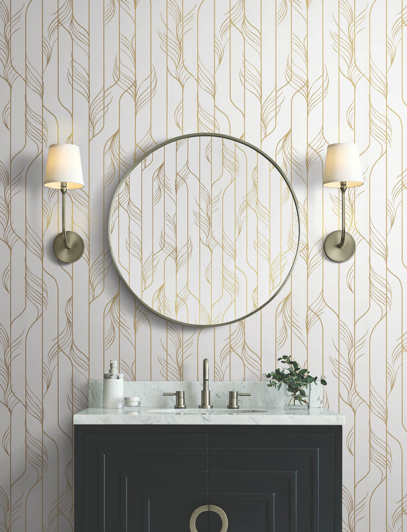 elemental-thread-white-gold-wallpaper-york-wallcoverings-df3301 - York Wallcoverings Wallpaper