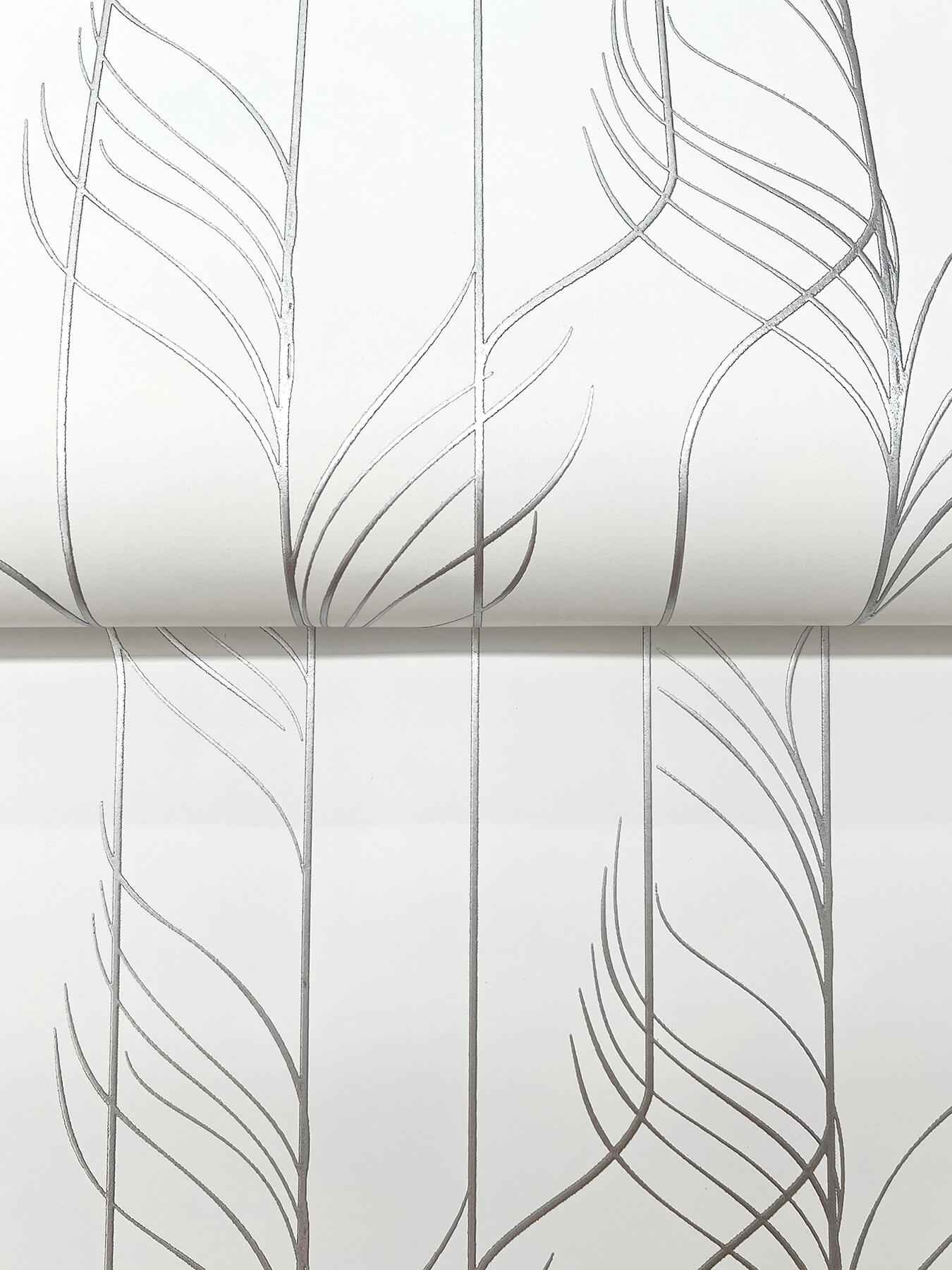 Elemental Thread White & Silver Wallpaper - York Wallcoverings - DF3302