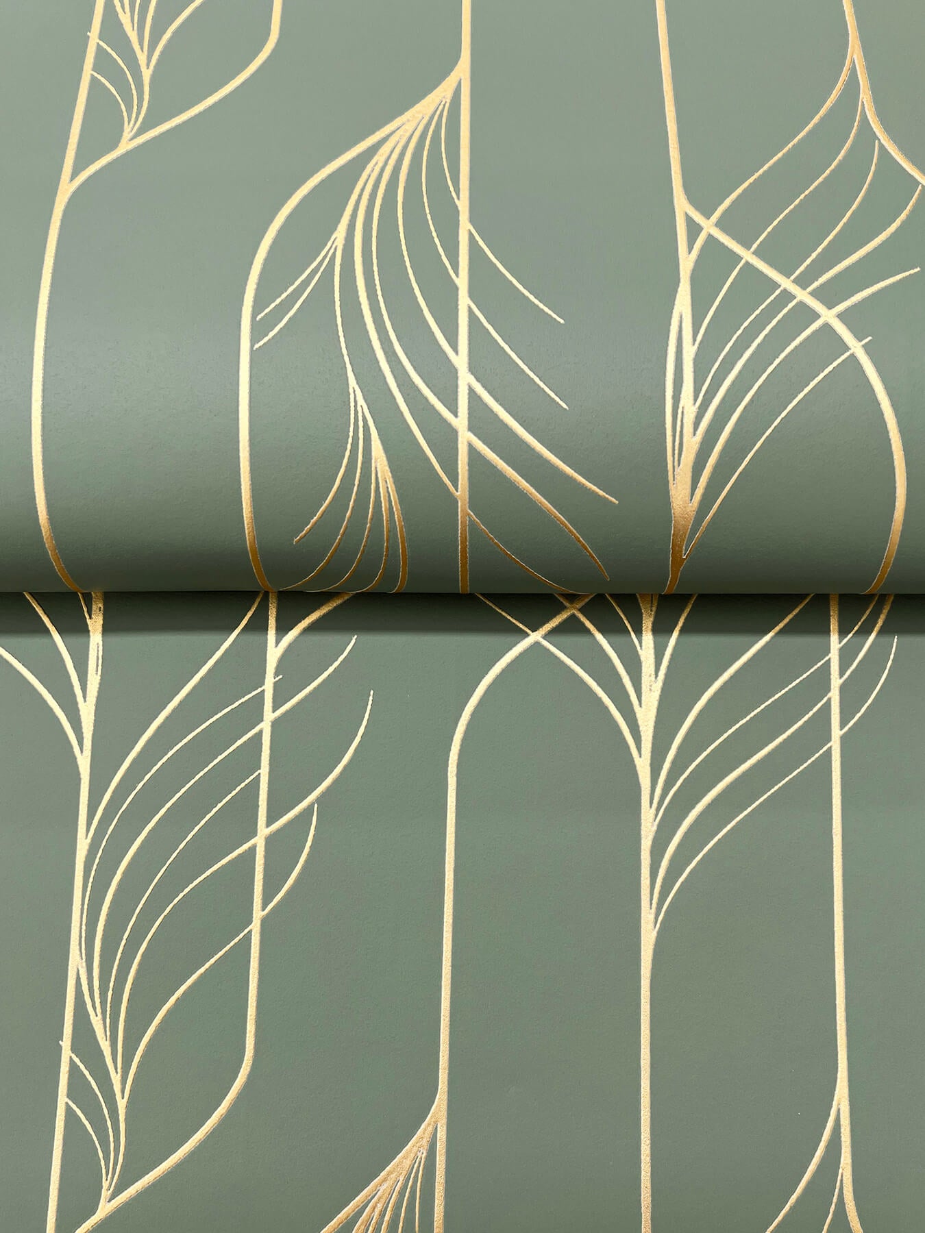 elemental-thread-green-gold-wallpaper-york-wallcoverings-df3306 - York Wallpaper Wallpaper