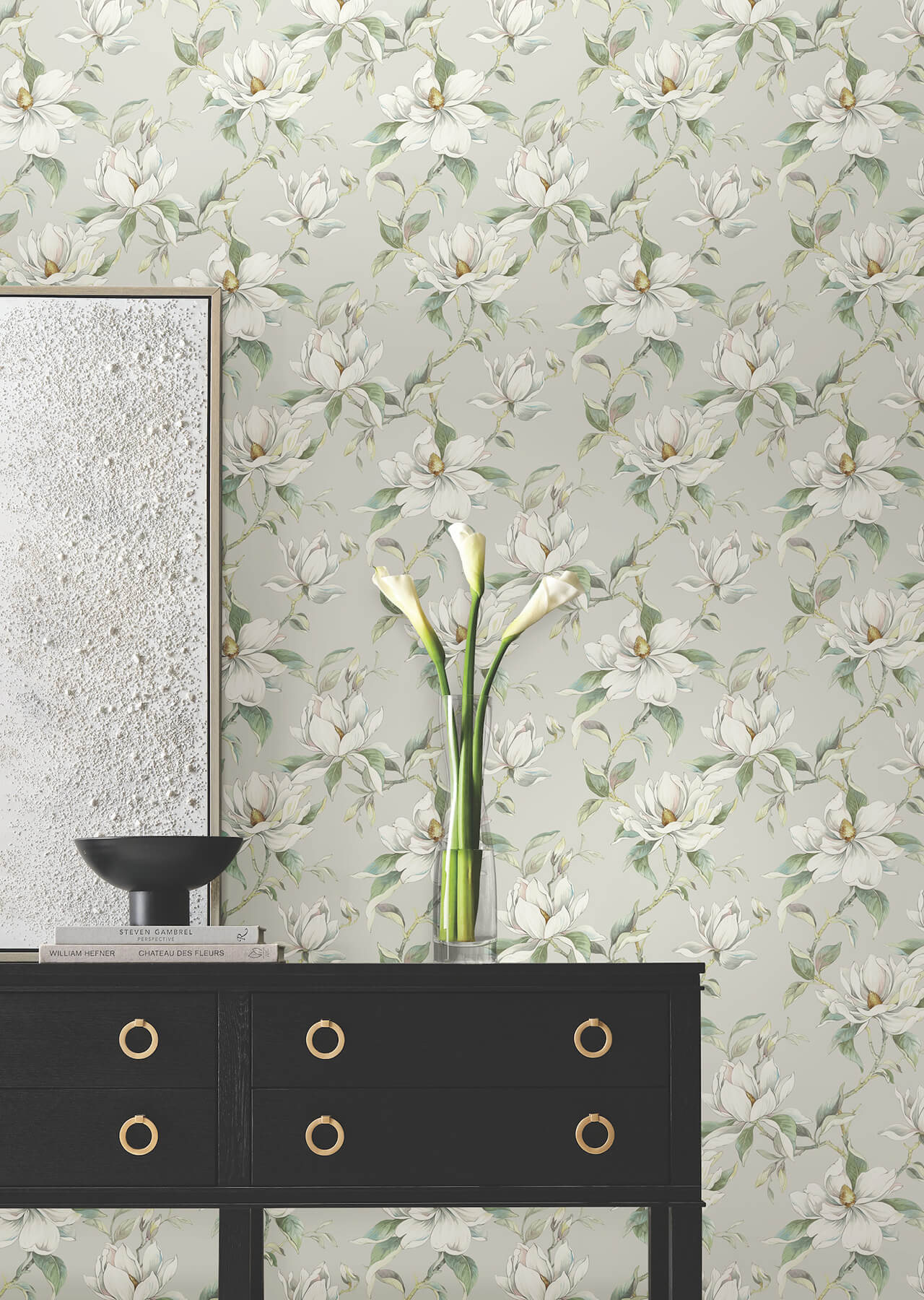 garden-jewels-warm-grey-wallpaper-york-wallcoverings-df3314 - York Wallcoverings Wallpaper