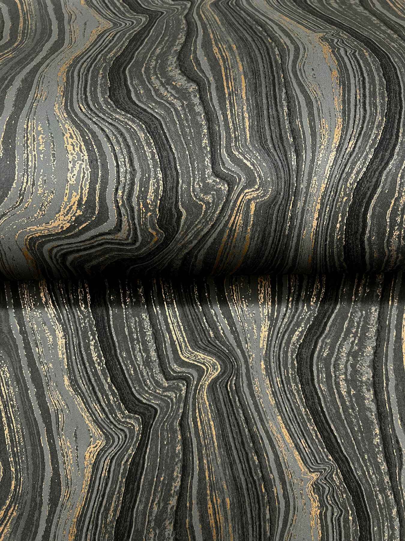 Mineral Shimmer Black & Gold Wallpaper - York Wallcoverings - DF3326