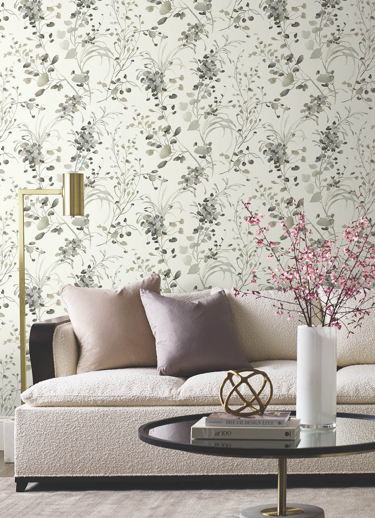 spring-whispers-charcoal-wallpaper-york-wallcoverings-df3342 - York Wallpaper Wallpaper