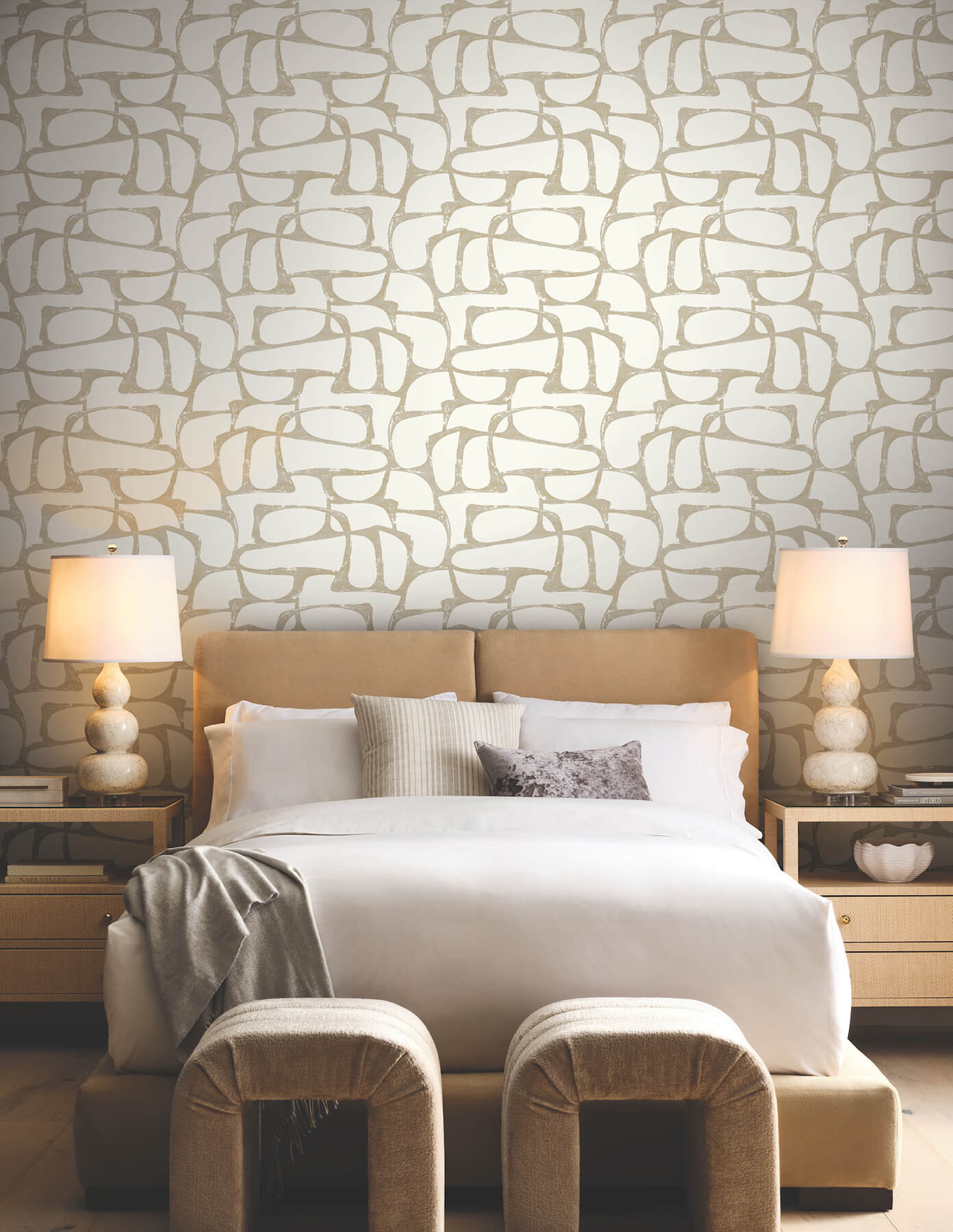 craftsman-geometric-white-gold-wallpaper-york-wallcoverings-df3351 - York Wallpaper Wallpaper