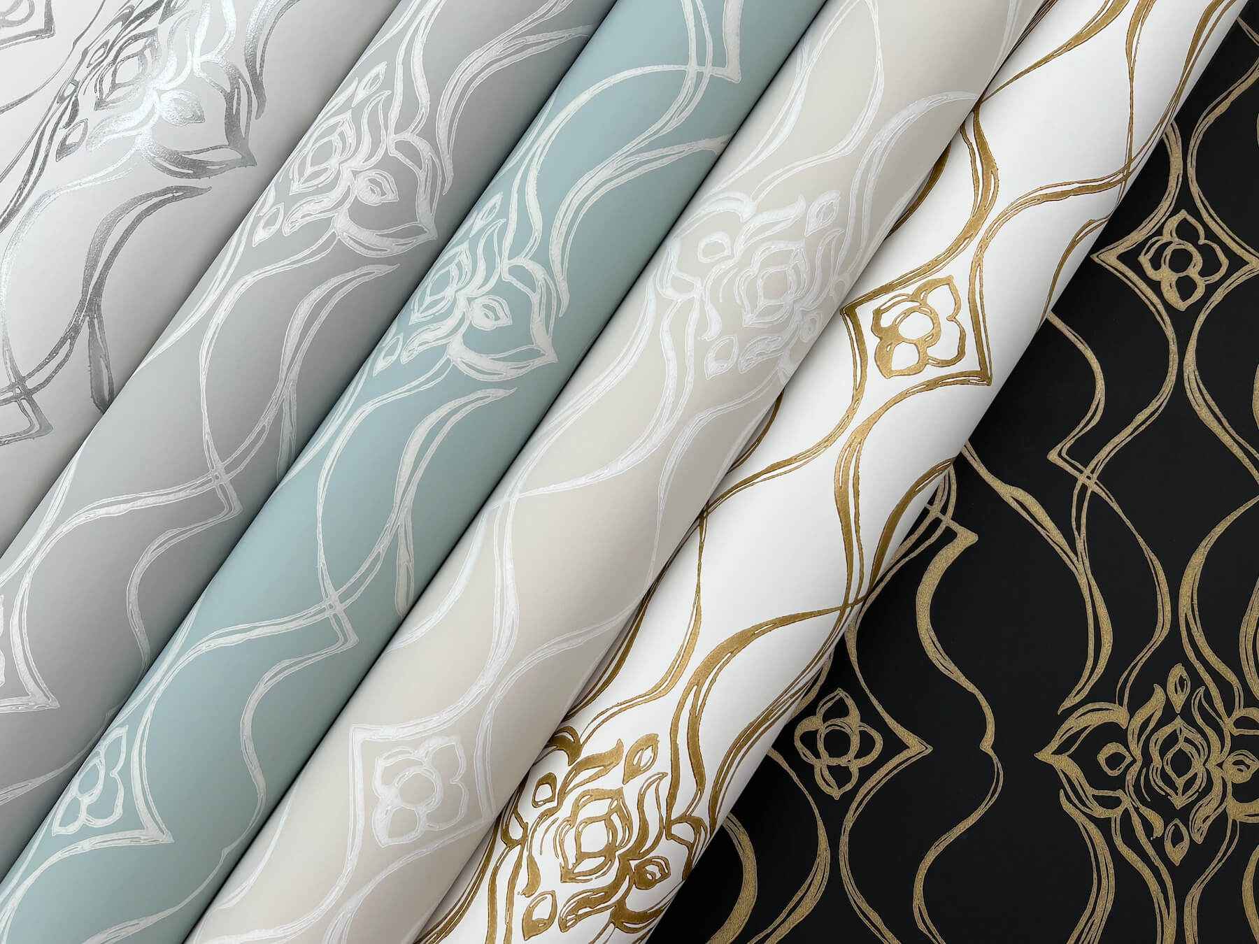 Pirouette Black & Gold Wallpaper - York Wallcoverings - DF3371 - York Wallcoverings Wallpaper