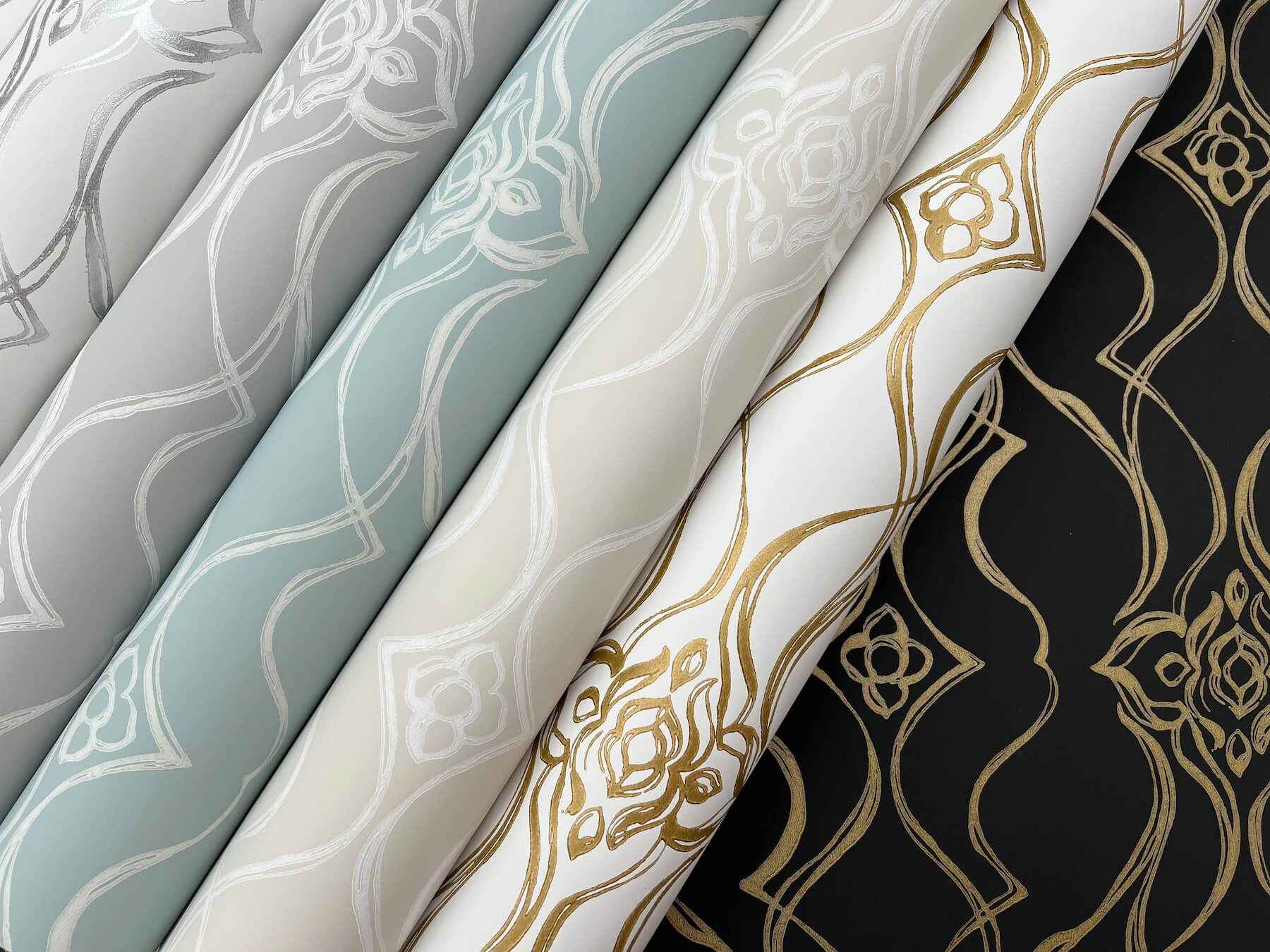 Pirouette White & Silver Wallpaper - York Wallcoverings - DF3373 - York Wallcoverings Wallpaper