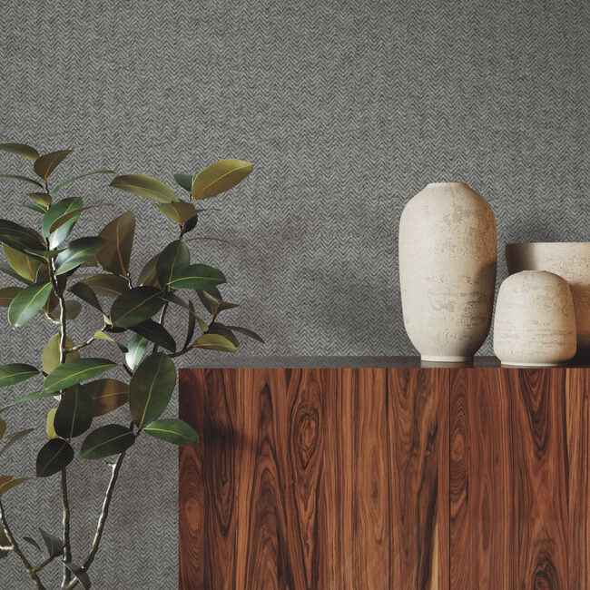 Savile Gunmetal Wallpaper - York Wallcoverings - HA3653R - York Wallcoverings Wallpaper