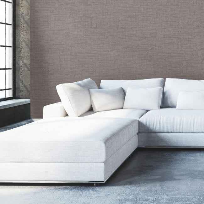 Lea Lux Textile Wallcovering Charcoaltaupe - York Wallcoverings - HW3610R - York Wallcoverings Wallpaper