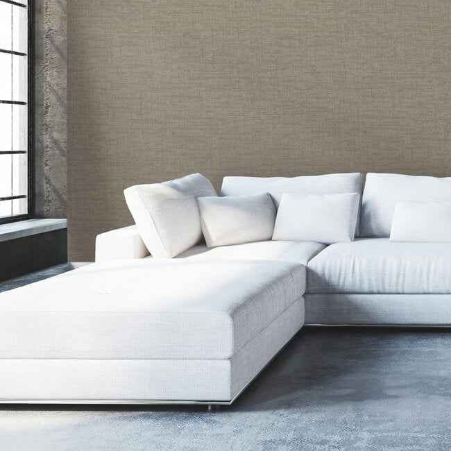 Lea Lux Textile Wallcovering Chocolatevanilla - York Wallcoverings - HW3615R - York Wallcoverings Wallpaper