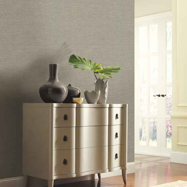 Prairie Textile Wallcovering Dark Neutral - York Wallcoverings - HW3559R - York Wallcoverings Wallpaper