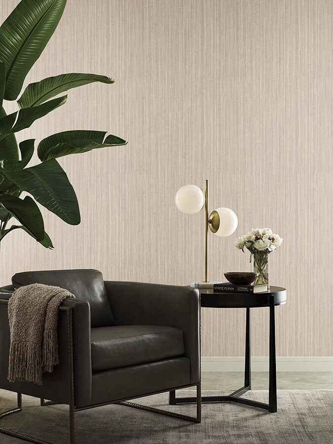 Wistman Stripe Almond Wallpaper - York Wallcoverings - SI25711