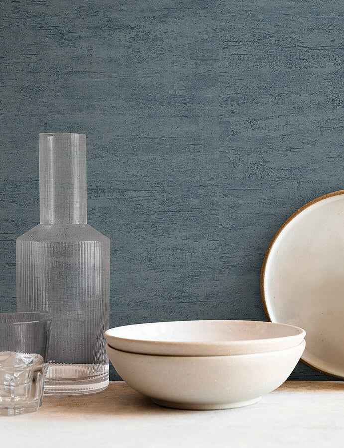 Weathered Stucco Dusty Blue Wallpaper - York Wallcoverings - SI25752 - York Wallcoverings Wallpaper