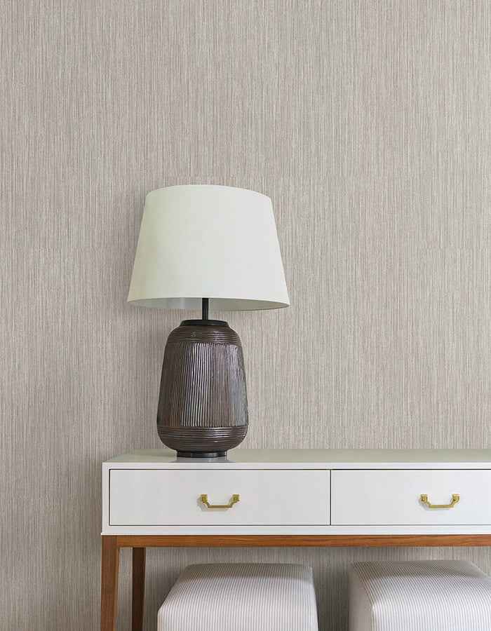 Washed Ramie Dove Grey Wallpaper - York Wallcoverings - SI25853
