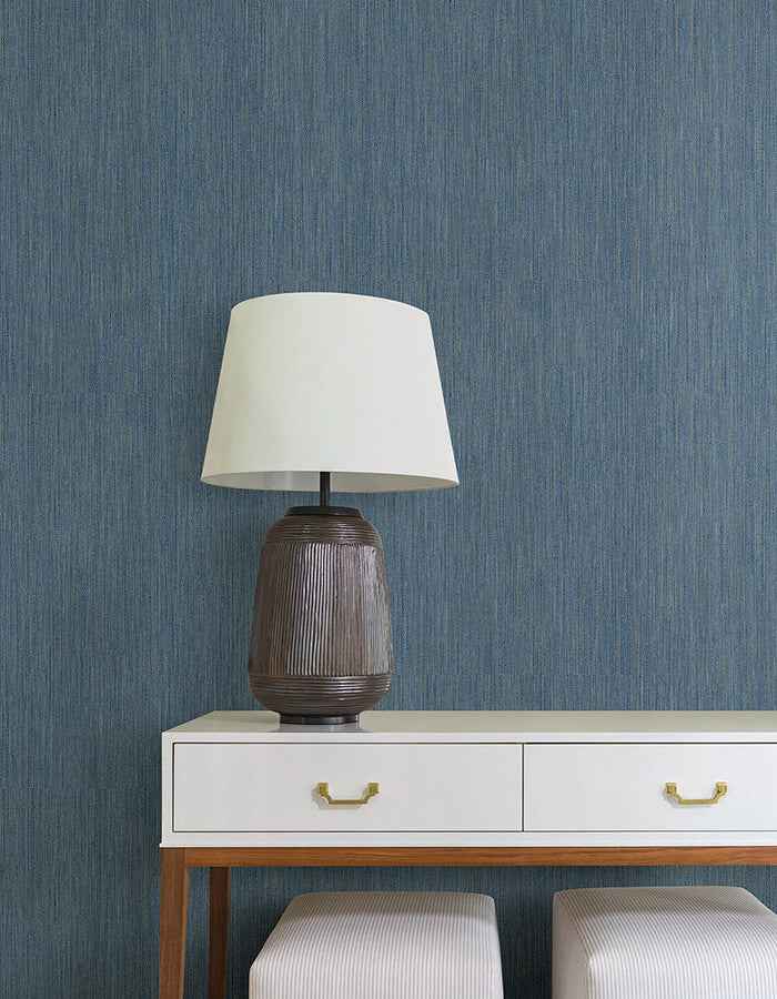 Washed Ramie Cobalt Wallpaper - York Wallcoverings - SI25856 - York Wallcoverings Wallpaper