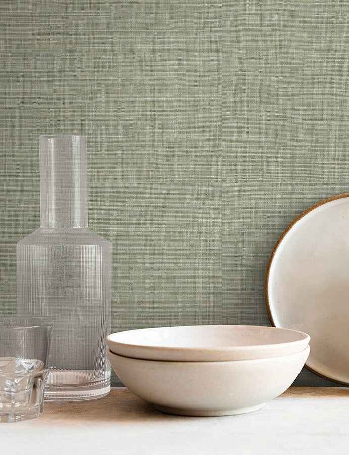 Lotus Silk Sea Foam Wallpaper - York Wallcoverings - SI25874 - York Wallcoverings Wallpaper