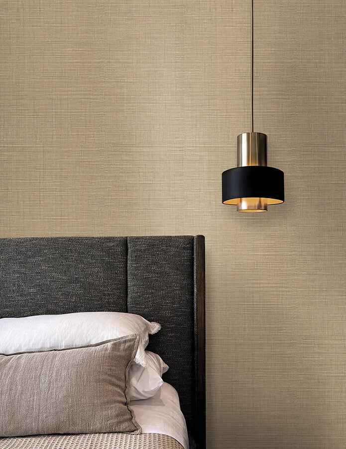 Lotus Silk Hazelnut Wallpaper - York Wallcoverings - SI25876