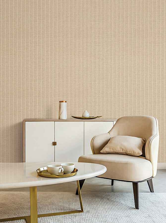 Cording Stripe Sienna Wallpaper - York Wallcoverings - SI26122