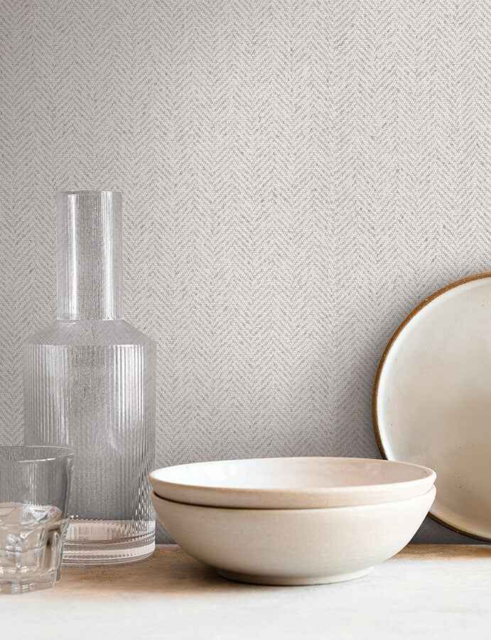 Tailored Chevron White Wallpaper - York Wallcoverings - SI26131 - York Wallcoverings Wallpaper