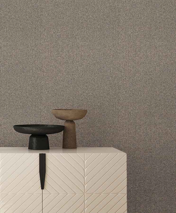Tailored Chevron Latte Wallpaper - York Wallcoverings - SI26134 - York Wallcoverings Wallpaper
