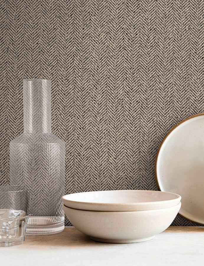 Tailored Chevron Latte Wallpaper - York Wallcoverings - SI26134 - York Wallcoverings Wallpaper