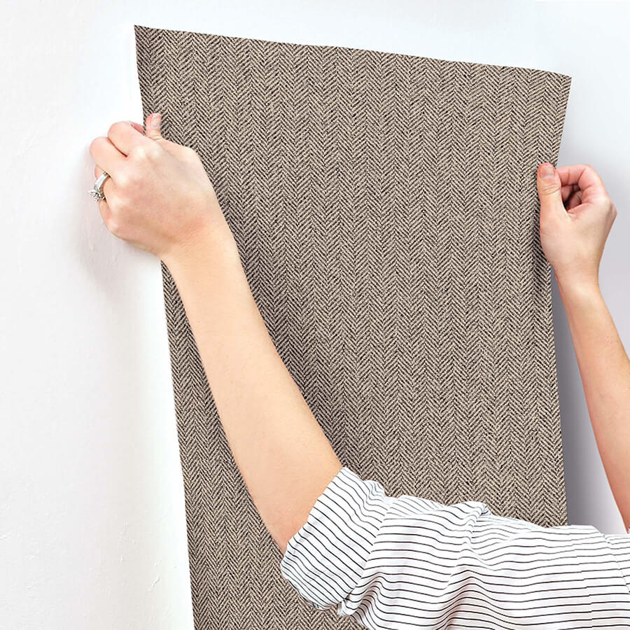 tailored-chevron-latte-wallpaper-york-wallcoverings-si26134 - York Wallcoverings Wallpaper