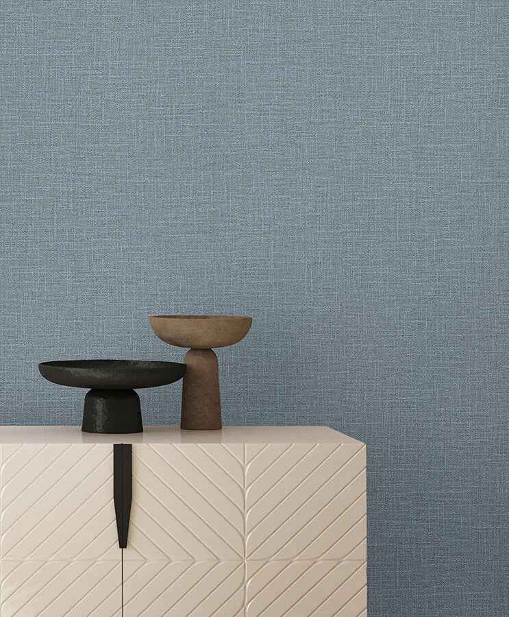 Loom Sky Blue Wallpaper - York Wallcoverings - SI26158 - York Wallcoverings Wallpaper