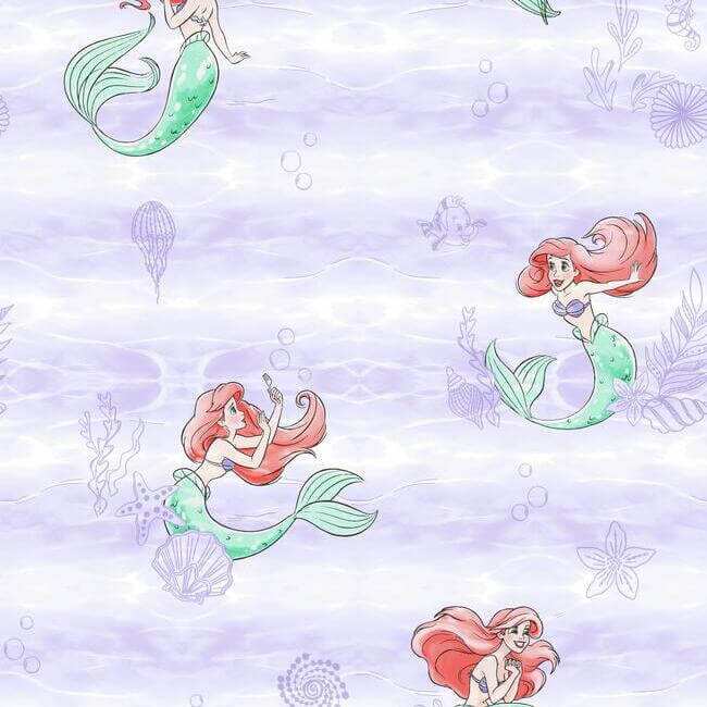 disney-the-little-mermaid-swim-purple-wallpaper-york-wallcoverings-di0955 - York Wallpaper Wallpaper