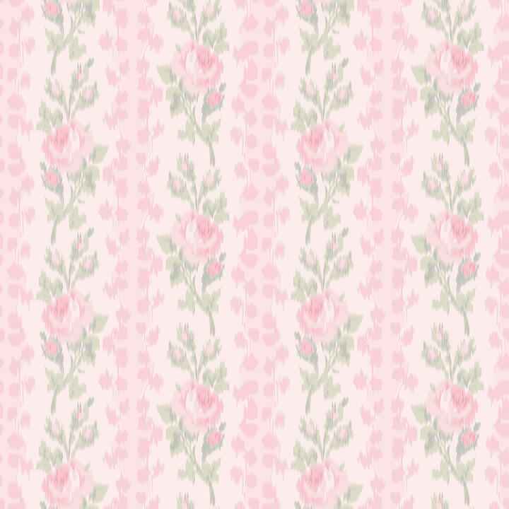 Blooming Heirloom Strawberry Macaron Rose Stripe Peel and Stick Wallpaper - York Wallcoverings - LFS6491