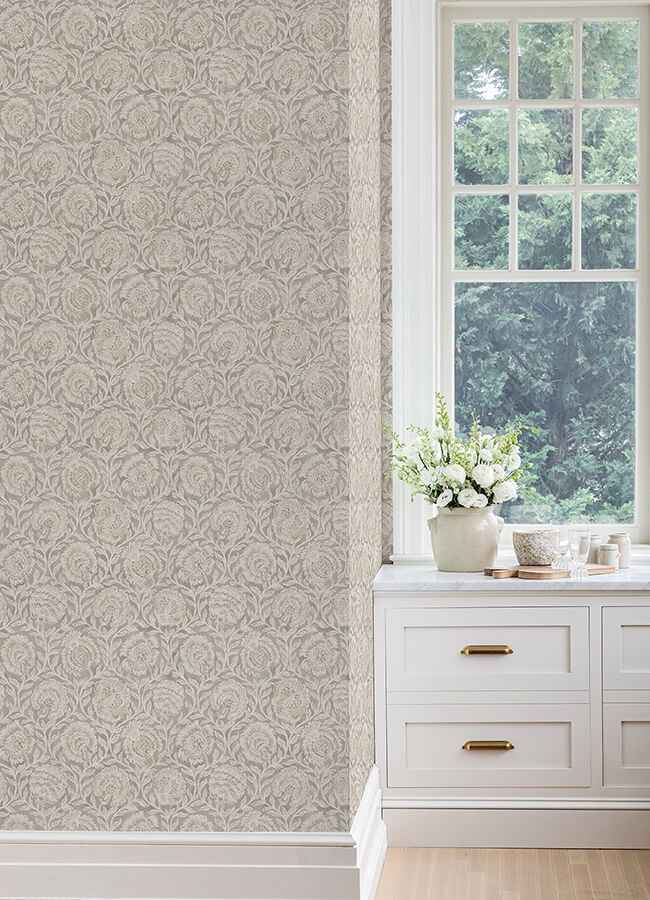 Aliviya Peppercorn Peel and Stick Wallpaper - York Wallcoverings - NNS6508 - York Wallcoverings Wallpaper
