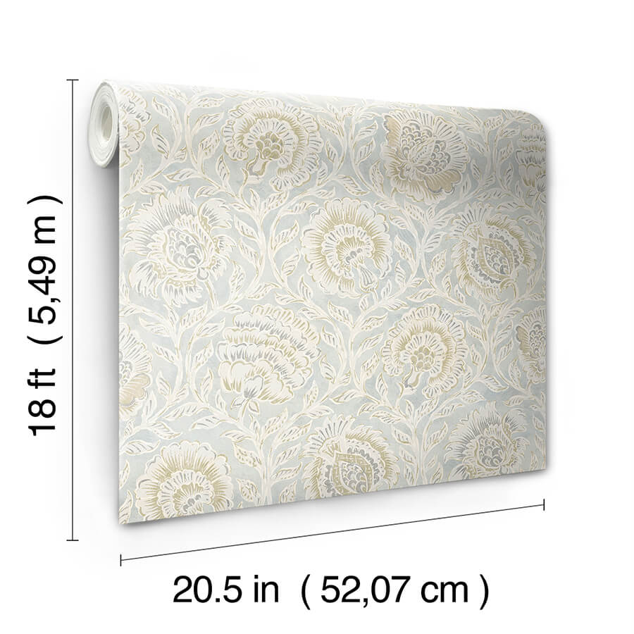 aliviya-mint-peel-and-stick-wallpaper-york-wallcoverings-nns6510 - York Wallcoverings Wallpaper
