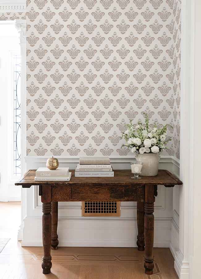 Fazia Terracotta Peel & Stick Wallpaper - York Wallcoverings - NNS6518 - York Wallcoverings Wallpaper