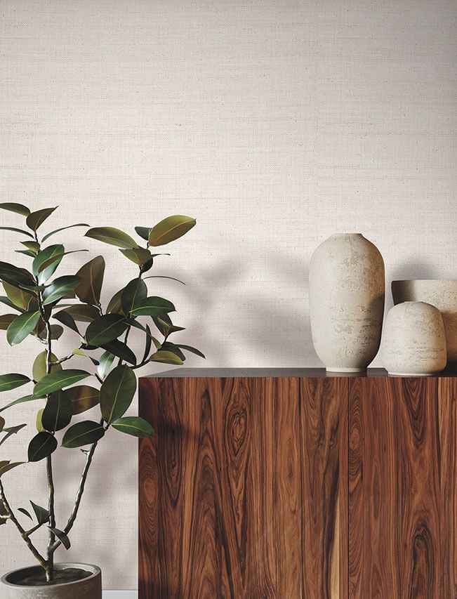 Painted Raffia White / Natural Wallpaper - York Wallcoverings - YGL7042