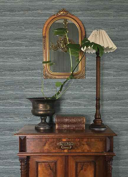 Lyman Blue Striated Wallpaper - York Wallcoverings - 4173-27667