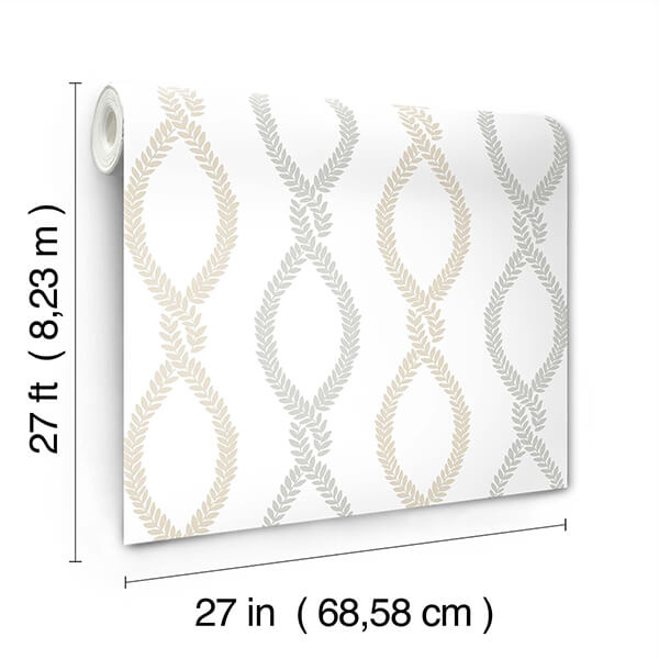 laureate-neutral-vine-trellis-wallpaper-york-wallcoverings-vp1322 - York Wallcoverings Wallpaper