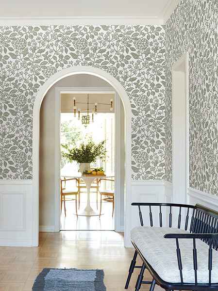 Rowen Olive Botanical Wallpaper - York Wallcoverings - VP1343 - York Wallcoverings Wallpaper