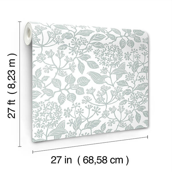 rowen-light-blue-botanical-wallpaper-york-wallcoverings-vp1346 - York Wallcoverings Wallpaper