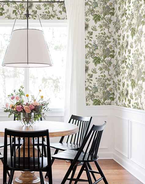 Beatrix Neutral Vintage Floral Wallpaper - York Wallcoverings - VP1353
