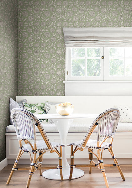 chatsworth-garden-light-green-floral-trail-wallpaper-york-wallcoverings-vp1362 - York Wallpaper Wallpaper