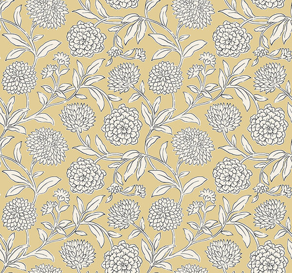 chatsworth-garden-butter-floral-trail-wallpaper-york-wallcoverings-vp1364 - York Wallcoverings Papel pintado