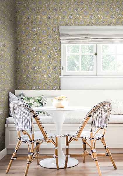 Chatsworth Garden Butter Floral Trail Wallpaper - York Wallcoverings - VP1364 - York Wallcoverings Papel pintado
