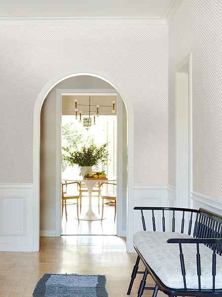 Brioni Beige Floral Stamp Wallpaper - York Wallcoverings - VP1393 - York Wallcoverings Wallpaper
