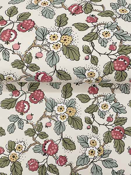 Framboise Merlot Berry Vines Wallpaper - York Wallcoverings - VP1411 - York Wallcoverings Wallpaper