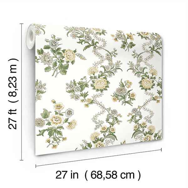 Genevieve Butter Floral Trail Wallpaper - York Wallcoverings - VP1421 - York Wallcoverings Wallpaper
