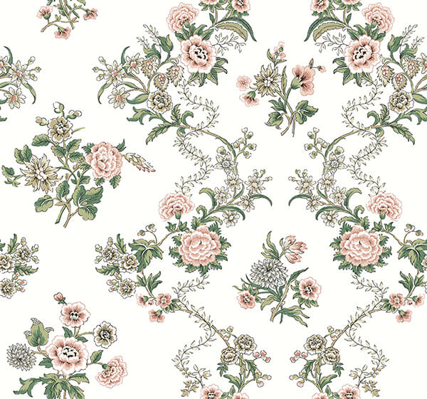 genevieve-blush-floral-trail-wallpaper-york-wallcoverings-vp1425 - York Wallcoverings Wallpaper