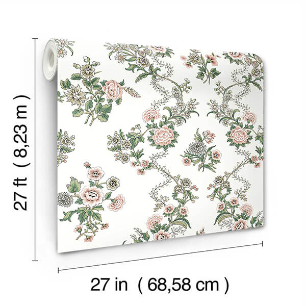 genevieve-blush-floral-trail-wallpaper-york-wallcoverings-vp1425 - York Wallcoverings Wallpaper