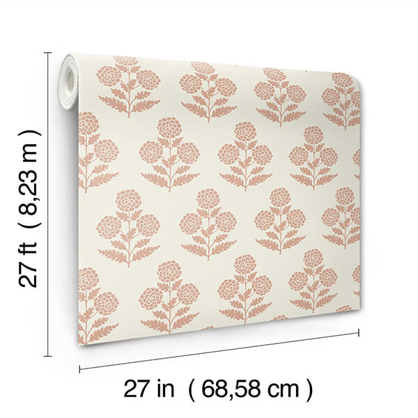 souci-rose-marigolds-wallpaper-york-wallcoverings-vp1434 - York Wallcoverings Wallpaper