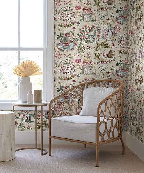Parc Merlot Garden Dreams Wallpaper - York Wallcoverings - VP1403 - York Wallcoverings Wallpaper